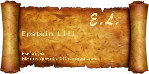 Epstein Lili névjegykártya